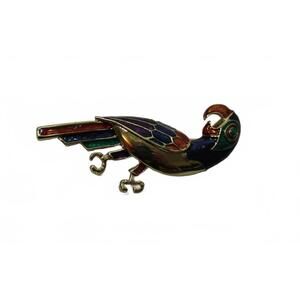 Vintage "Stained Glass Look" Bird Brooch / Pendant